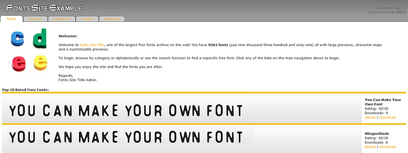 fonts site script