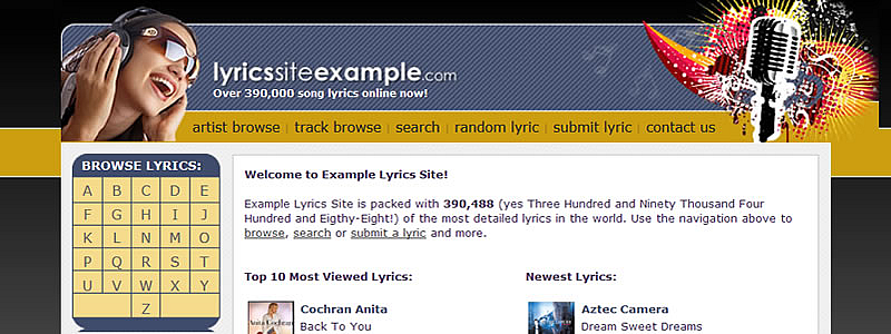 lyrics site script